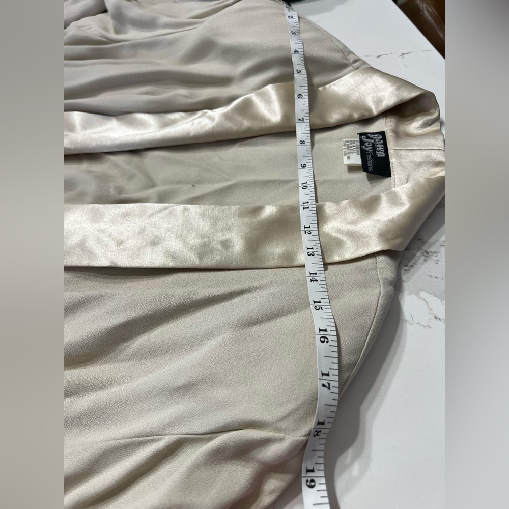 Vintage Dawn Joy Fashions Satin Trim Cover Up Blazer – Open Front – USA Made - Picture 13 of 13